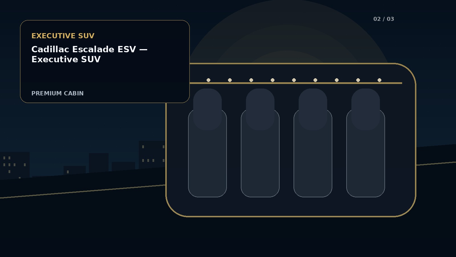 Cadillac Escalade ESV — Executive SUV premium cabin