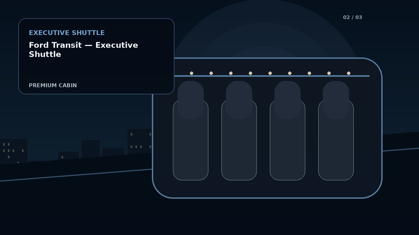 Ford Transit — Executive Shuttle premium cabin