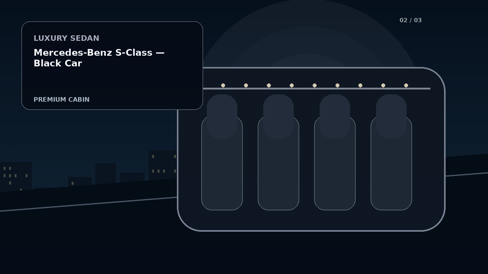 Mercedes-Benz S-Class — Black Car premium cabin