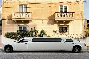 White stretch limousine for special events