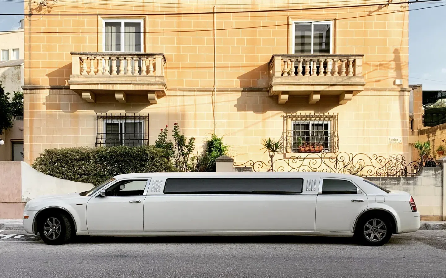 Wedding limousine prepared for an elegant arrival